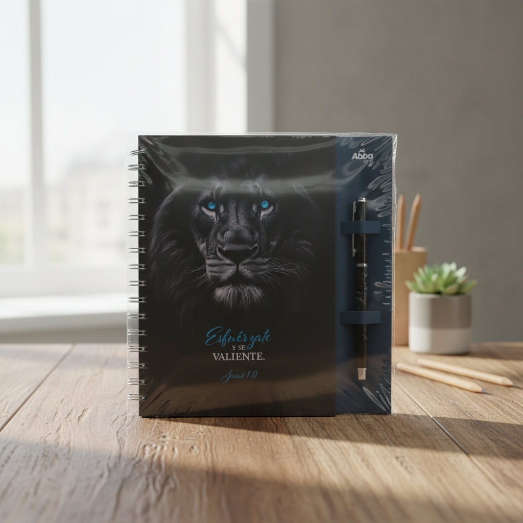 Pack Libreta/Notebook-Esfuerzate y se Valiente Josue 1:9