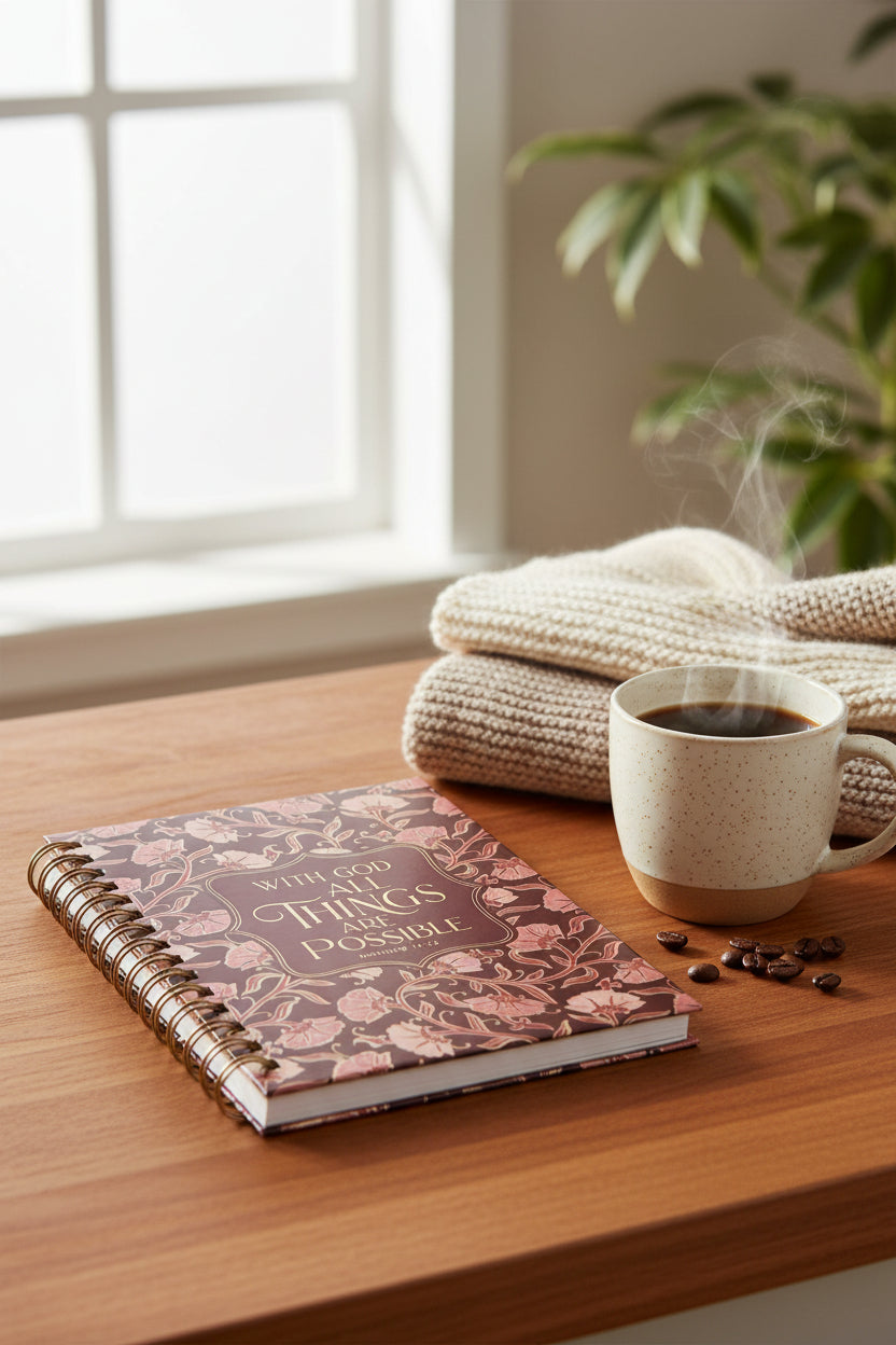 Libreta/Notebook- With God All Things Are Possible-Mathew 19:26