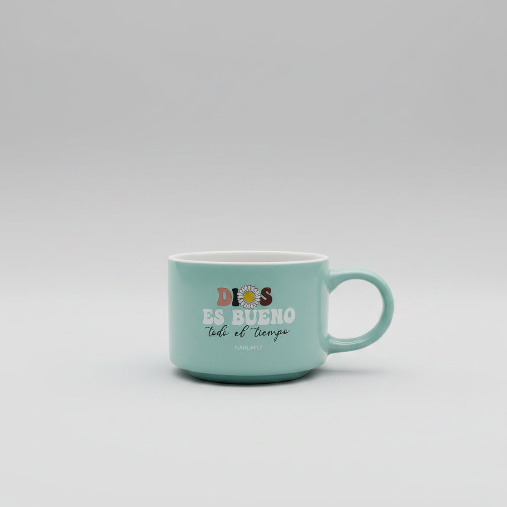 Taza y Llavero/Mug and Keychain Dios es bueno-Nahum 1:7