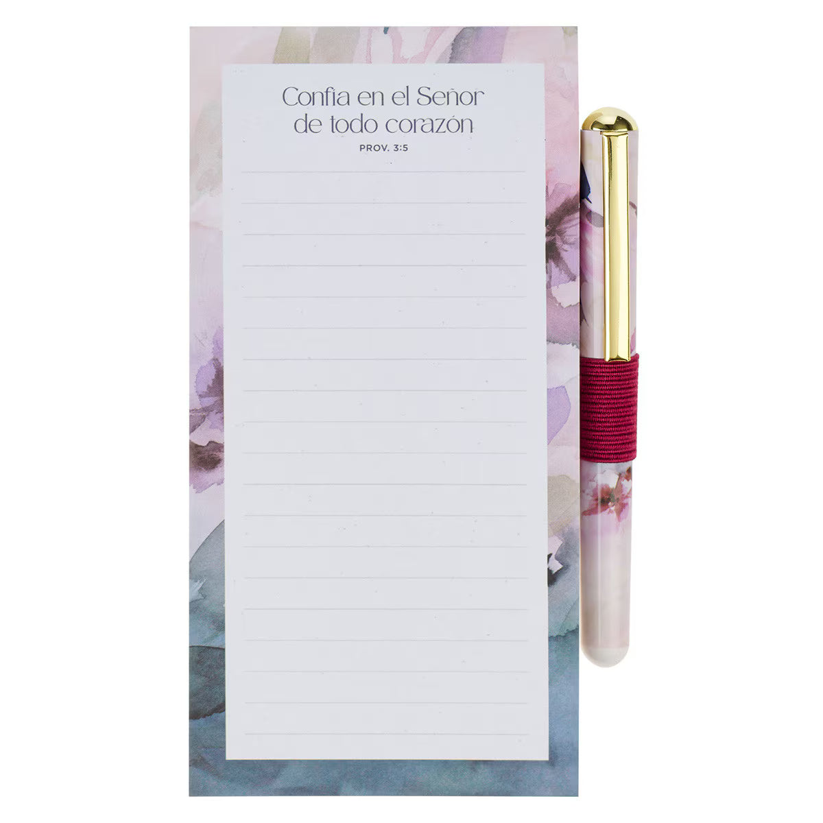 Juego de Regalo con bloc de notas magnético y pluma “Confía en el Señor” - Proverbios 3:5