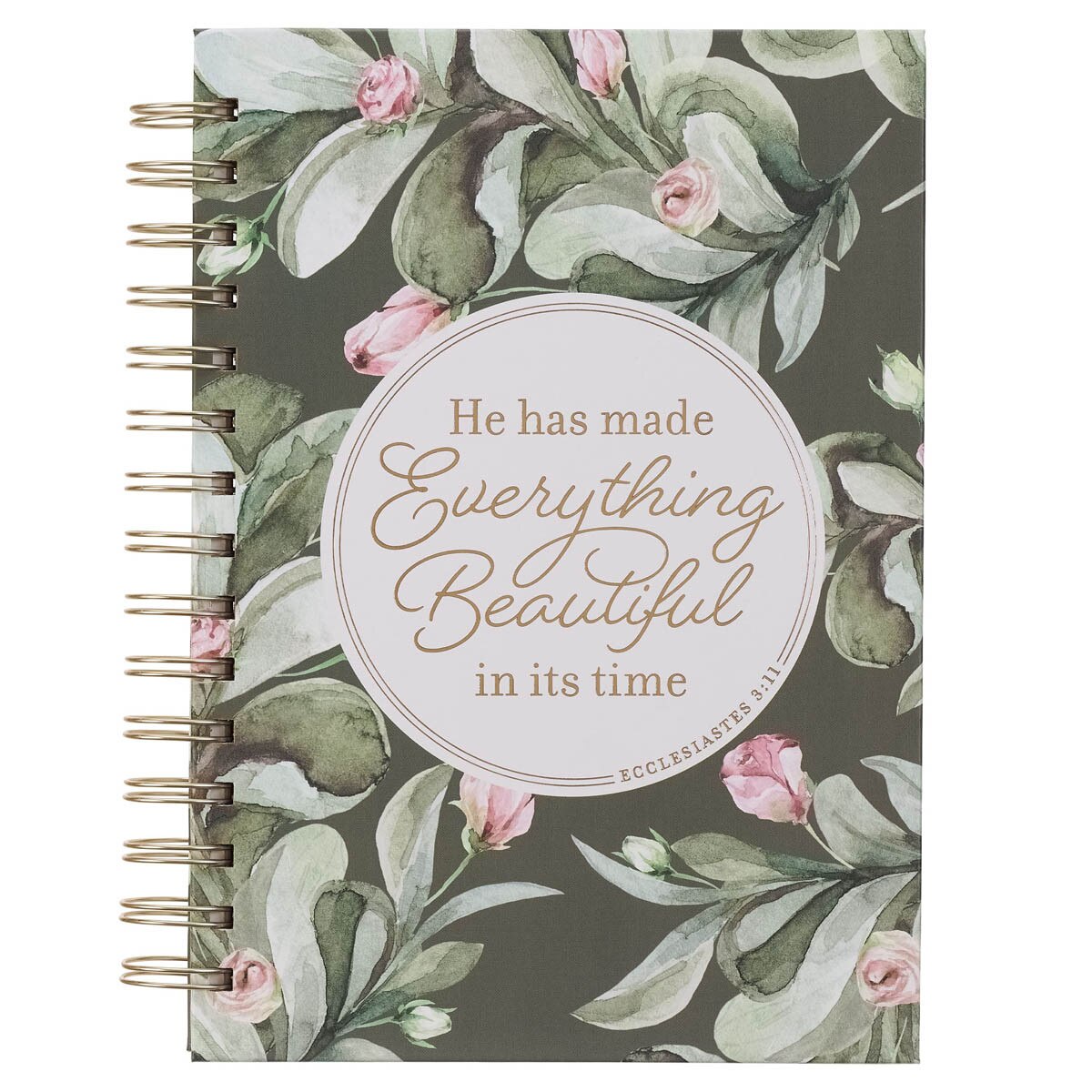Everything Beautiful Green Wreath Spiral Journal - Ecclesiastes 3:11