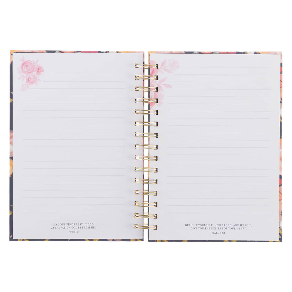 Be Still and Know Painted Peonies Spiral Journal - Psalm 46:10