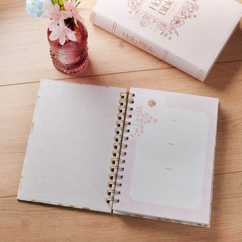 Bless and Keep You Blush Bloom Spiral Journal - Numbers 6:24