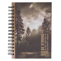Be Strong Brown Forest Wood Spiral Journal - Ephesians 6:10