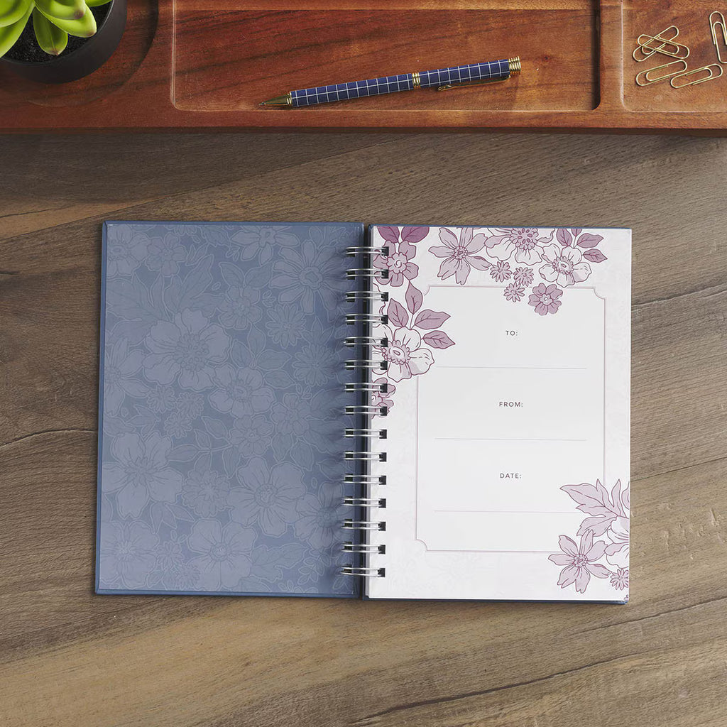 Trust in the Lord Purple Spring Floral Spiral Journal - Proverbs 3:5