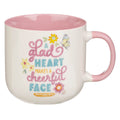 A Glad Heart Makes a Cheerful Face Pink Ceramic Mug - Proverbs 15:13