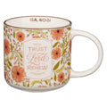Trust in the Lord Coral Cascade Ceramic Coffee Mug - Isaiah 40:31