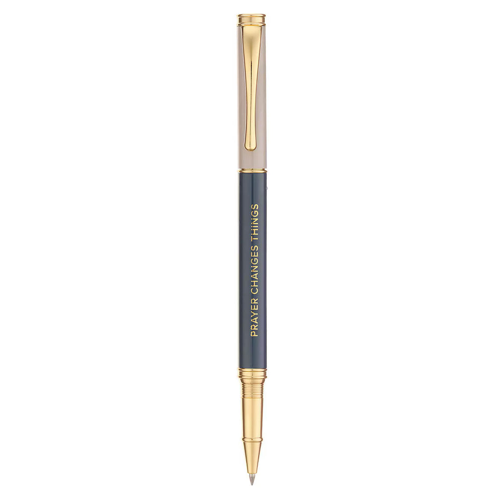 Prayer Changes Things Slate Blue and Taupe Gift Pen