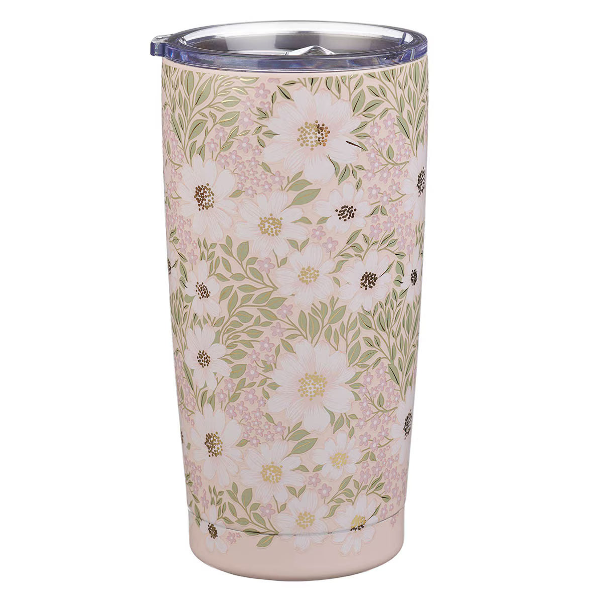 Bless and Keep You Blush Bloom Stainless Steel Travel Tumbler - Numbers 6:24