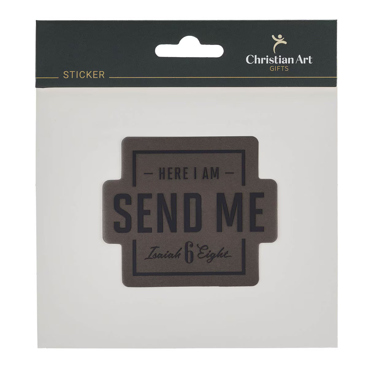 Here I Am Send Me Gray and Black Vinyl Sticker - Isaiah 6:8